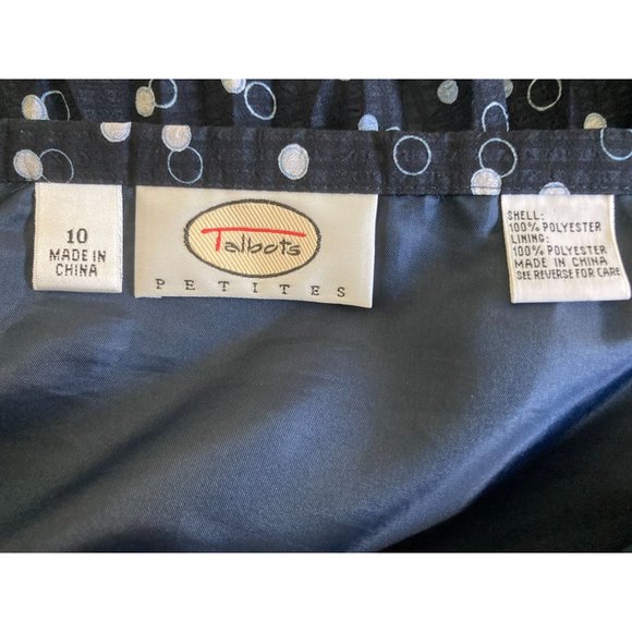 Talbots Petites Navy Blue Polka Dot Accordion Pleated Skirt - Sz 10P - Picture 4 of 4